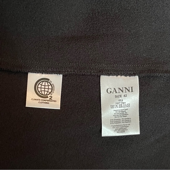 Ganni Drop-Hem Clark Dress in Black - Picture 7 of 7